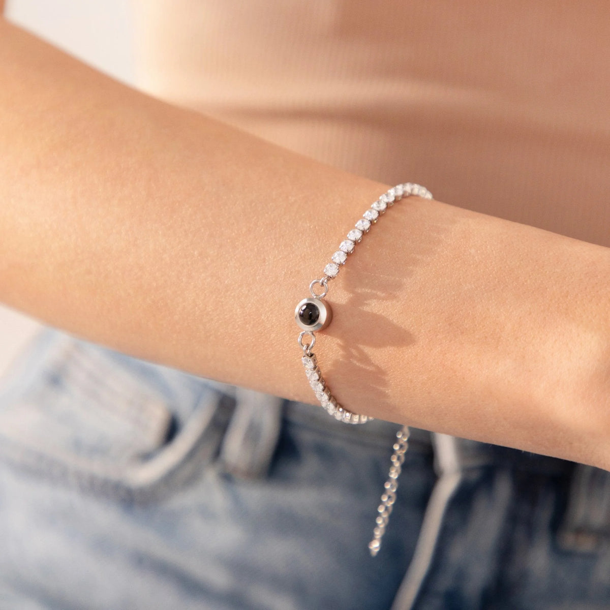 Bracelet Diamant - Projection Photo Personnalisé